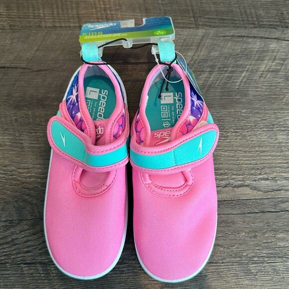 Speedo Toddler (9-10) Printed Shore Explore Mermaid Scale Aqua Sock Water Shoe - Picture 9 of 13